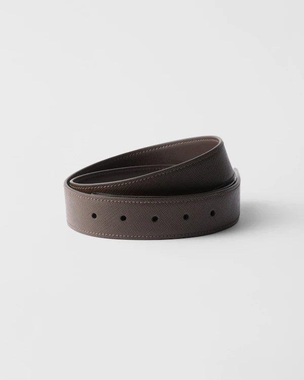 Saffiano leather belt strap