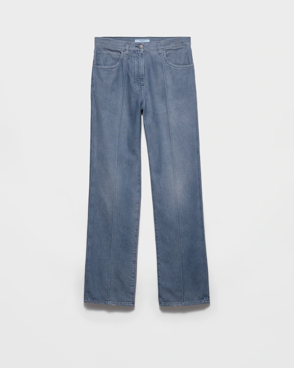 Washed denim jeans