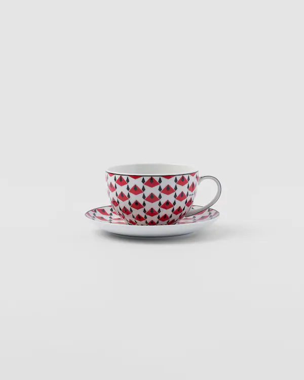 Set of two porcelain tea cups - Vienna Red