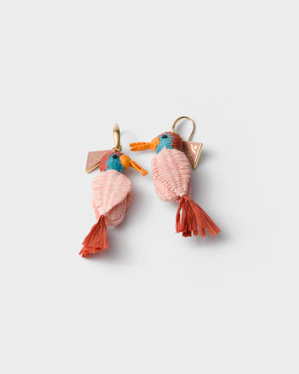 Metal and crochet earrings