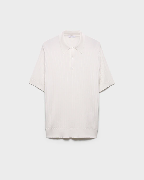 Cashmere and silk polo shirt