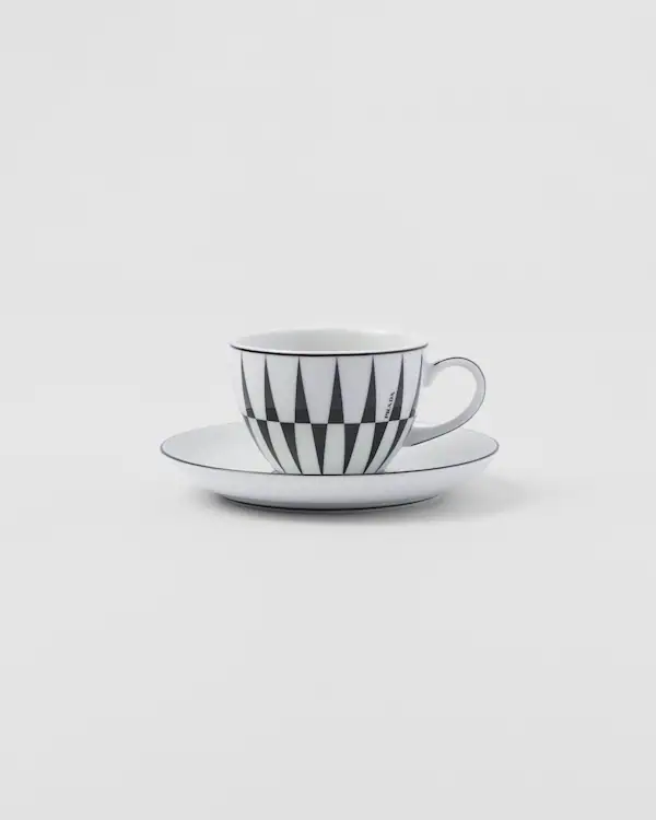 Set of four porcelain espresso cups - Stripes