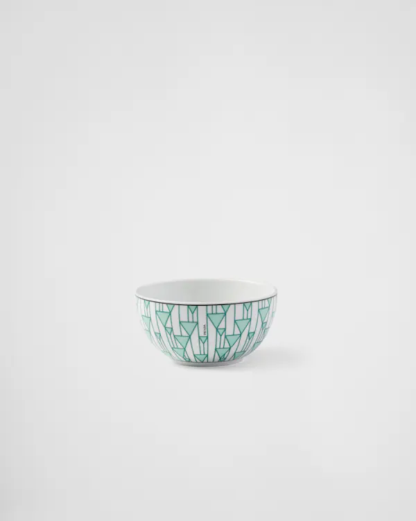 Set of two porcelain rice or cereal bowls - Vienna Green
