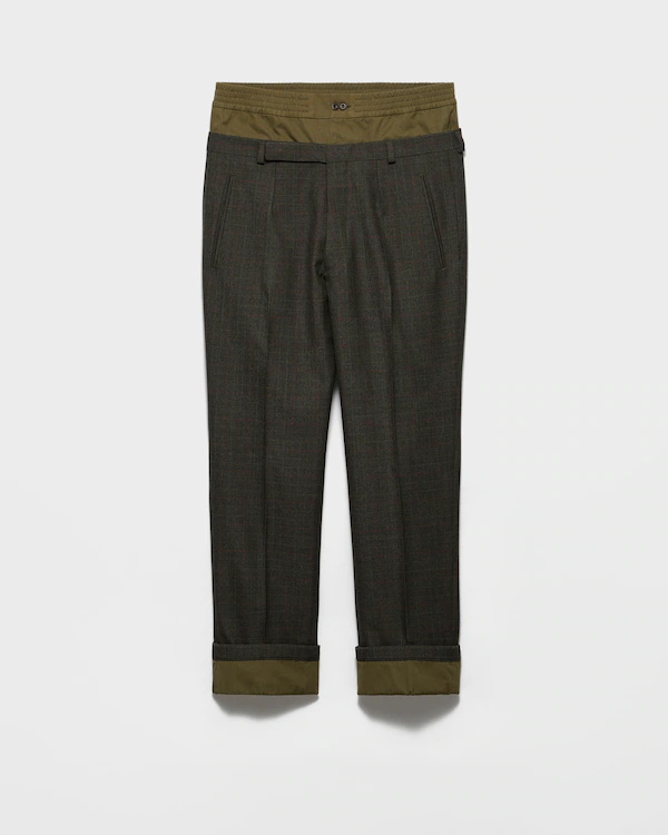 Wool pants with cotton details