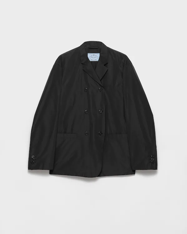 Double-breasted technical taffeta jacket