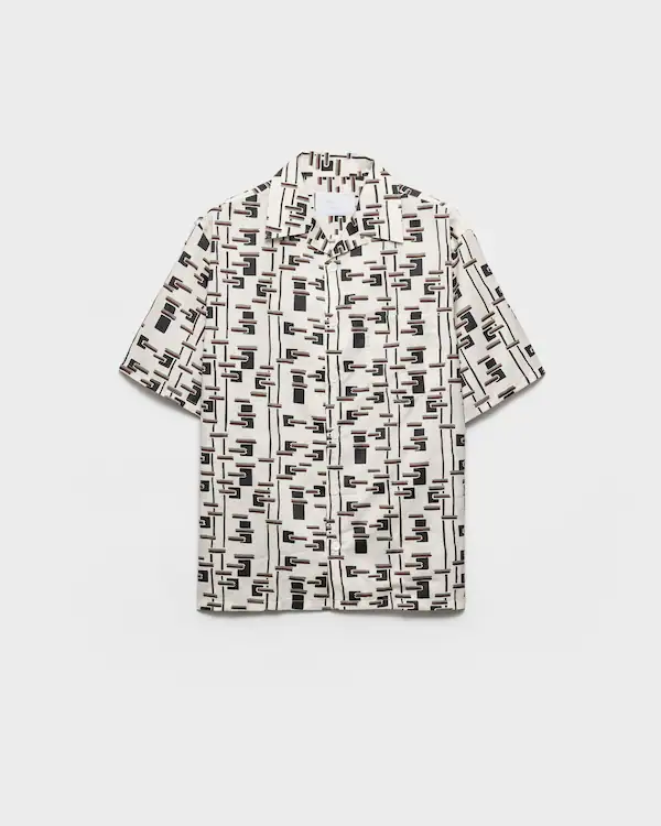 Printed cotton blend shirt