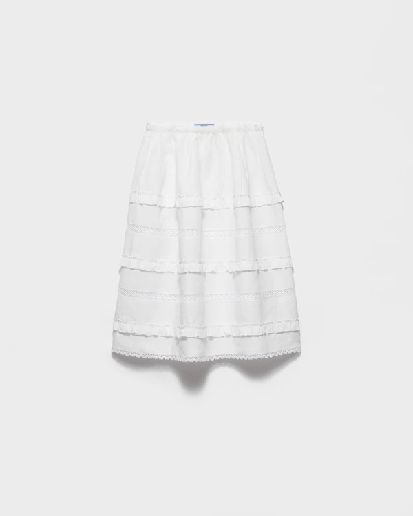 Embroidered linen skirt