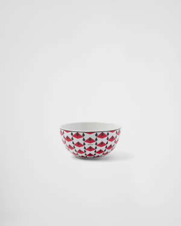 Set of two porcelain rice or cereal bowls - Vienna Red