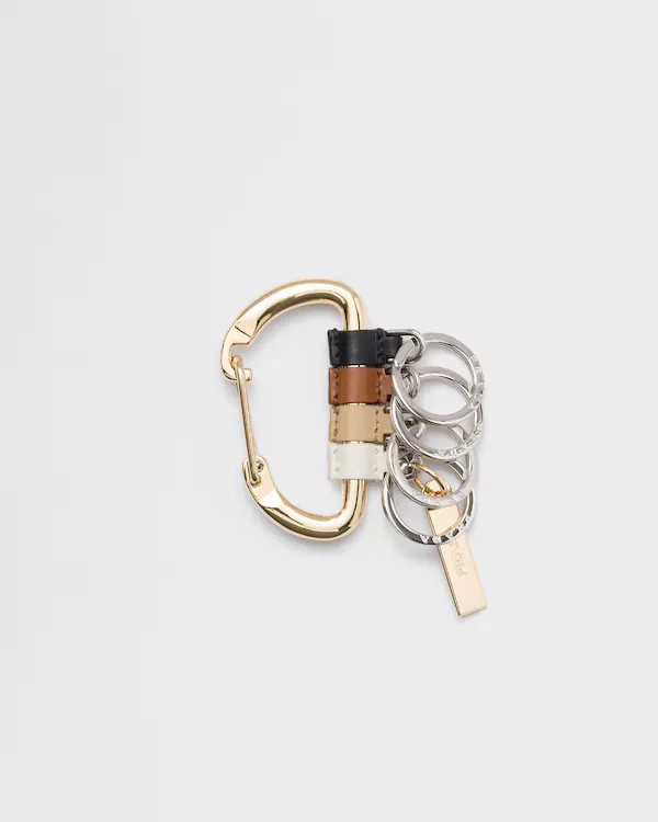 Leather and metal keychain