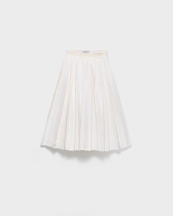 Pleated silk faille skirt