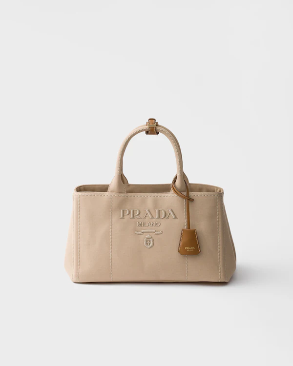Prada Jardinière large cotton canvas handbag