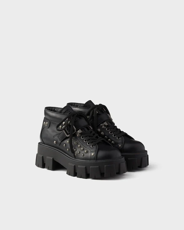 Monolith studded leather booties
